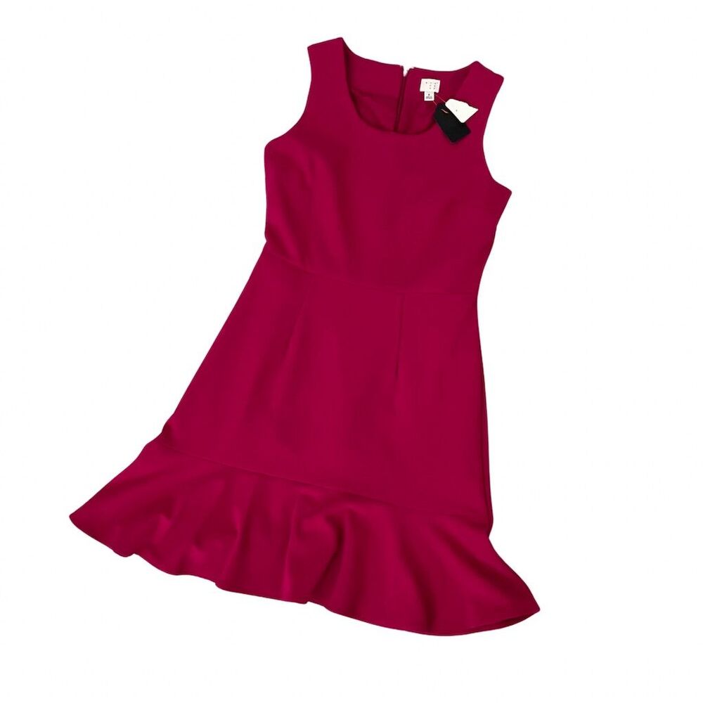 A New Day | NWT Hot Pink Sleeveless Dress Size 8 Ruffled Hem Casual
